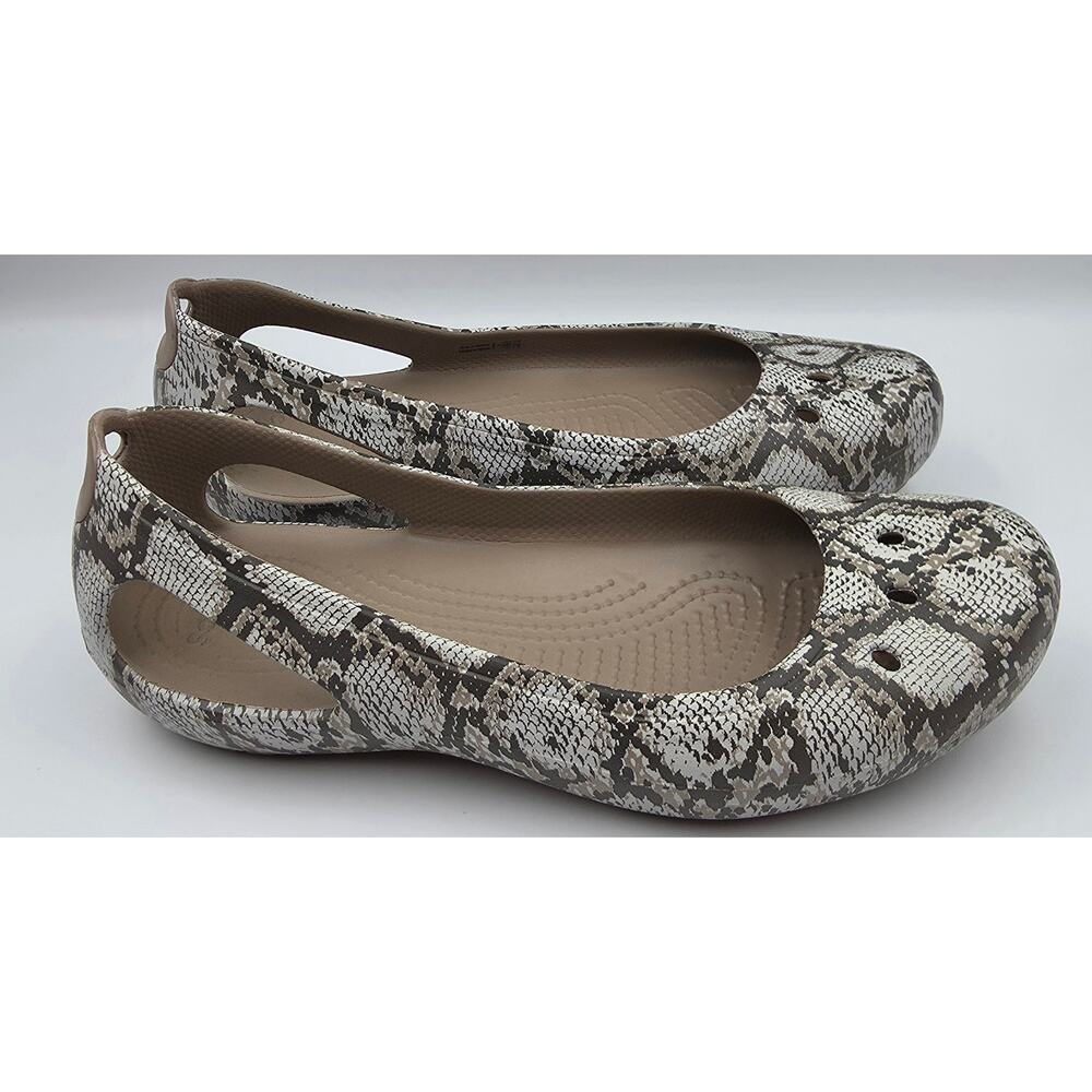 Crocs Kadee Ballet Flats Women's Sz 8 Slip On Float Lightweight Shoe Snake